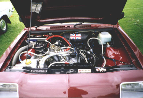 Modified Chevette engine bay